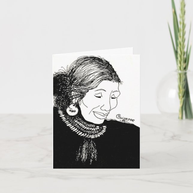 Carte de note de dame indienne avec des lignes à l (Devant)