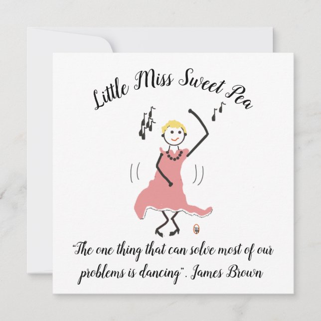 Carte de note de danse avec Little Miss Sweet Pea (Devant)