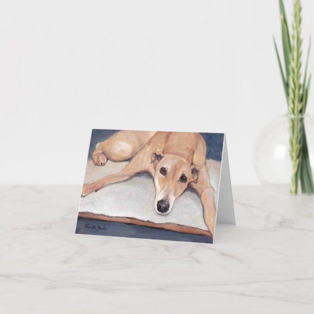 Carte de note de détente d'art de chien de lévrier (Devant)