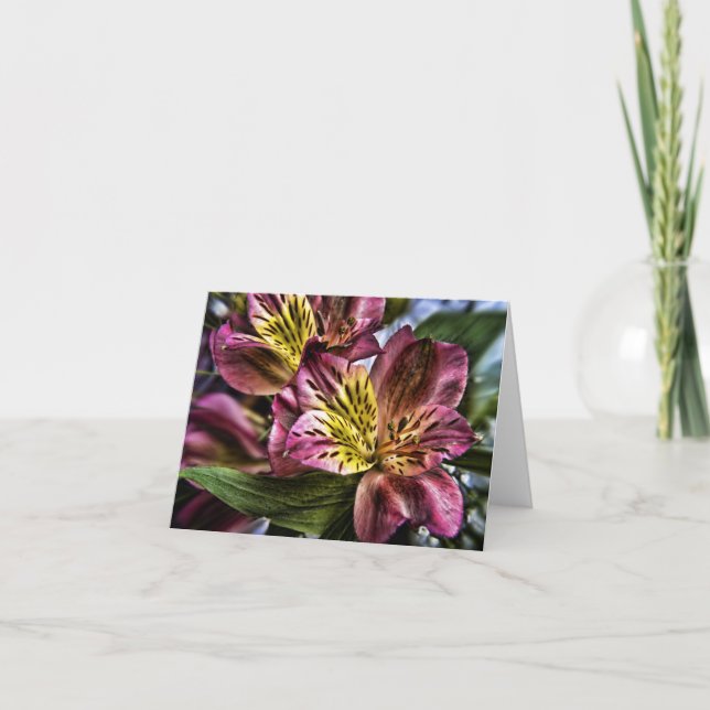Carte de note de fleur de lis péruvien (Devant)