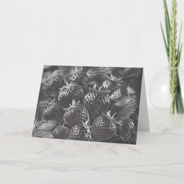 Carte de note de fraises noires (Devant)