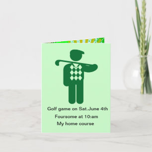 Carte de note de golf
