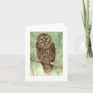 Carte de note de hibou barré