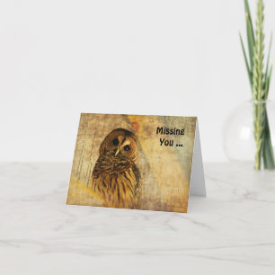 Carte de note de hibou - Vous manquez