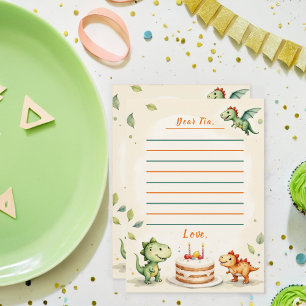 Carte de note de la capsule de temps de Dinosaure 