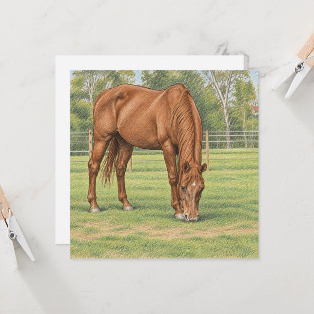 Carte de note de la collection Horse (Devant/Arrière en situation)