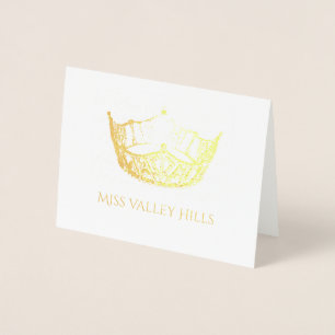 Carte de note de la Couronne Gold Foil Miss Americ