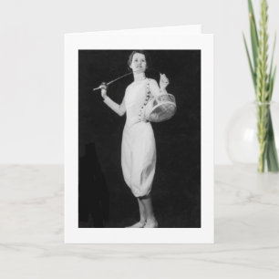 Carte de note de la femme vintage Foil Fencer