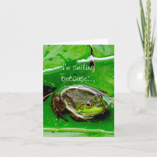 Carte de note de la grenouille souriante