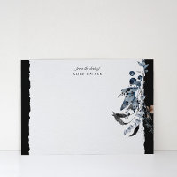 Carte de note de la papeterie du Monogramme bleu h