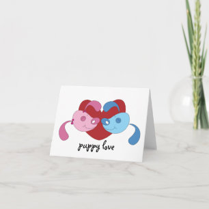 Carte de note de l'amour du chiot