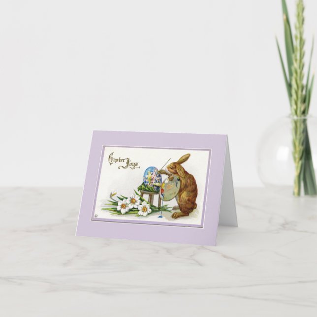 Carte de note de lapin de Pâques de l'artiste (Devant)