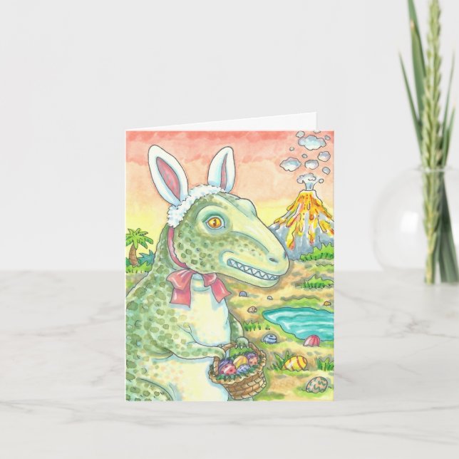 CARTE de NOTE de LAPIN du TYRANNOSAURUS T-REX (Devant)
