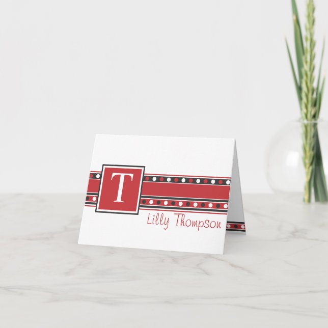Carte de note de Lilly - rouge et noir (Devant)