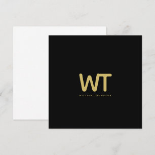Carte de note de logo Initiales en or noir personn