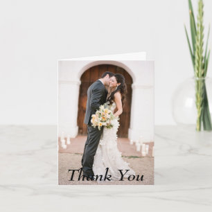 Carte de note de mariage de photo de Merci