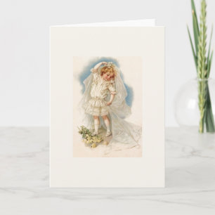 Carte de note de Mariage vintage pour la petite fi
