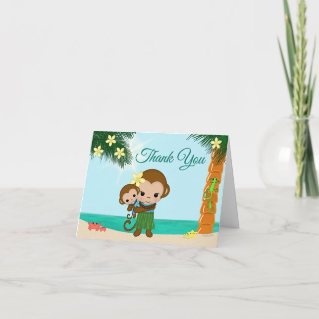 Carte de note de Merci de baby shower de GARÇON de (Devant)