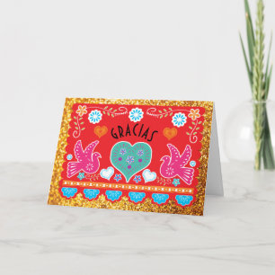 Carte de note de Merci de Gracias Papel Picado