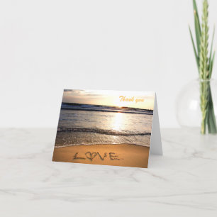 Carte de note de Merci de mariage de plage