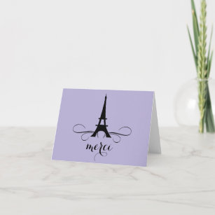 Carte de note de Merci de Tour Eiffel de Paris