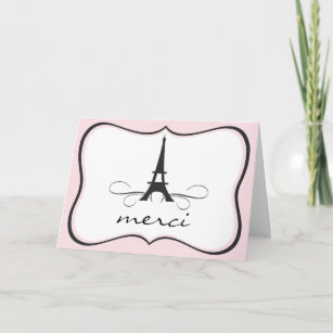 Carte de note de Merci de Tour Eiffel de Paris