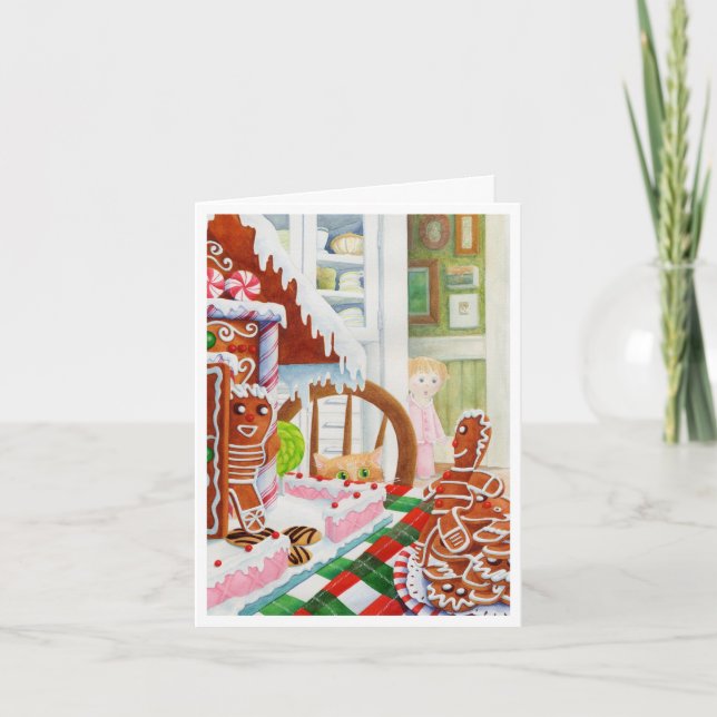 Carte de note de Noël GINGERBREAD SURPRISE (Devant)