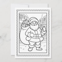 Carte de note de Noël plat pour enfants Père Noël