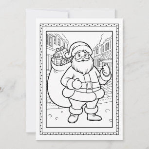 Carte de note de Noël plat pour enfants Père Noël
