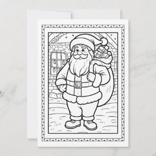 Carte de note de Noël plat pour enfants Père Noël