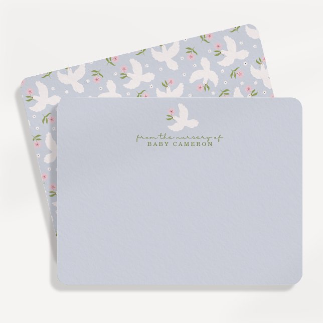 Carte de note de nurserie Colombe Bleue (Créateur téléchargé)