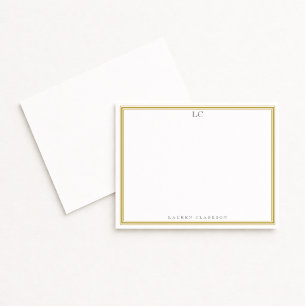 Carte de note de papier pour monogramme de bordure