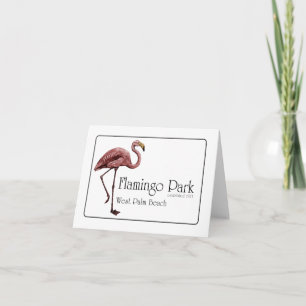 Carte de note de parc de Flamant rose