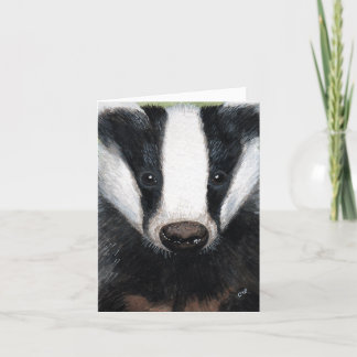 Carte de note de peinture de Badger européen
