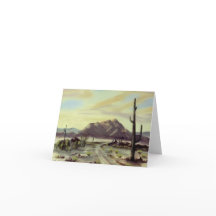 Carte de note de peinture de paysage de désert