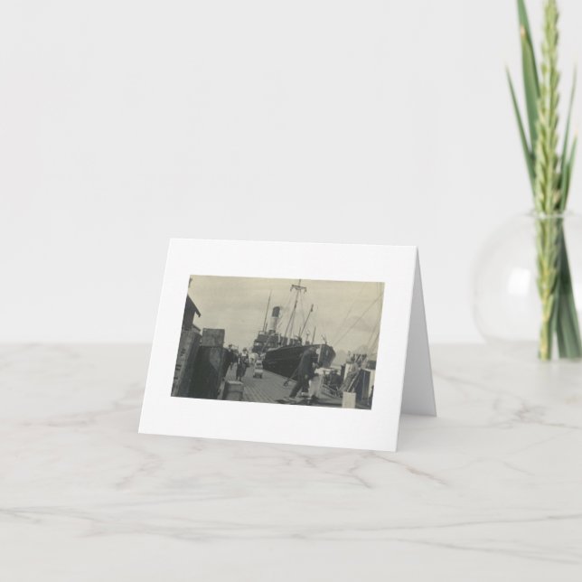 Carte de note de photo réelle antique de bateau |  (Devant)