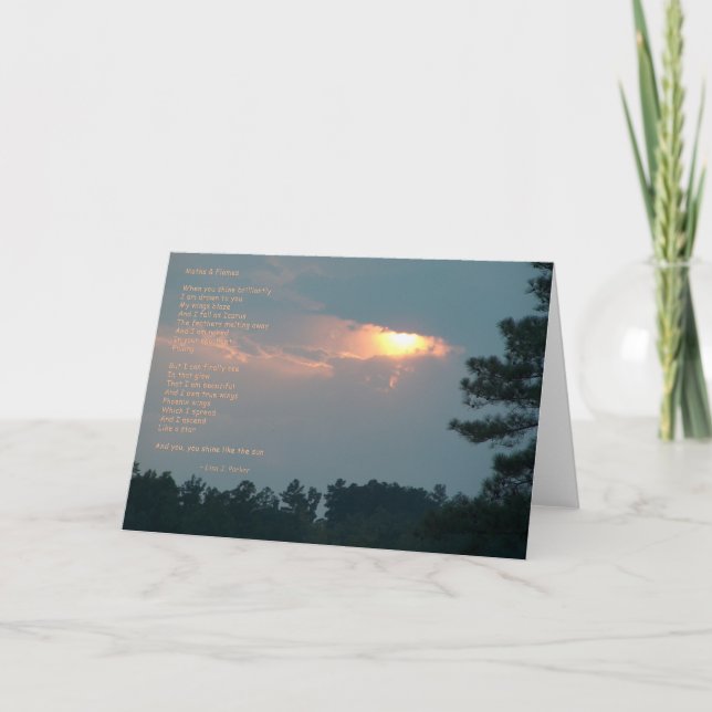 Carte de note de poème de mites et de flammes (Devant)