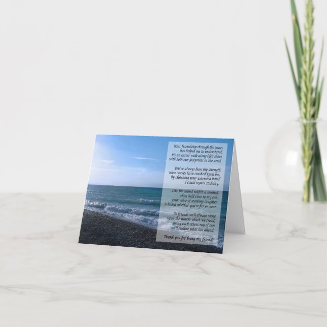Carte de note de poème pour ami très cher (Devant)