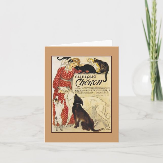 Carte de note de publicité vétérinaire française (Devant)