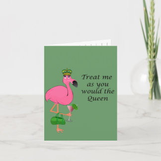 Carte de note de recette de Flamant rose