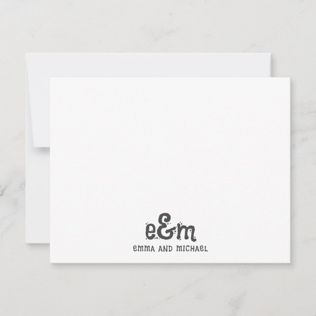 Carte de note de remise de blocs de bois Couple Ed (Devant)