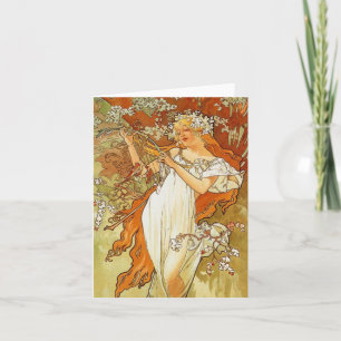Carte de note de ressort de Nouveau Alphonse Mucha