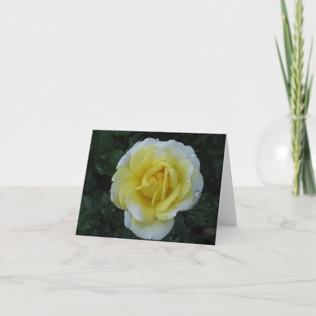 Carte de note de rose jaune (Devant)