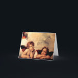 Carte de note de Sistine Madonna d'anges de<br><div class="desc">Carte de note de Sistine Madonna d'anges de Raphael. Retable de peinture à l'huile à partir de 1513-1514. Le cherubim (putti) du rang de Sistine Madonna de Raphael parmi le travail le plus identifié de l'artiste. Les deux anges sont discutablement les représentations d'ange les plus célèbres dans le monde. Le...</div>