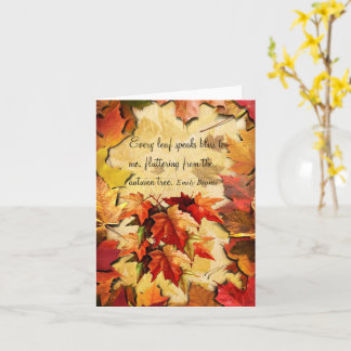 Carte de note de souhaits d'automne