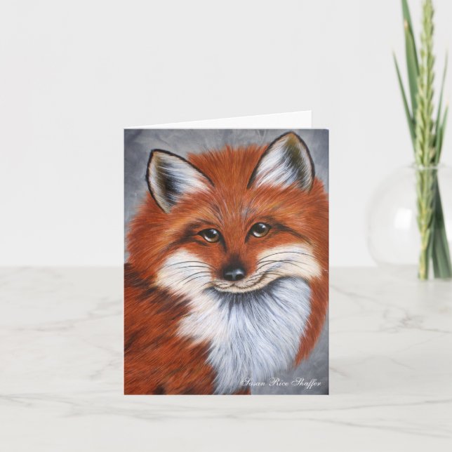 Carte de note de sourire de Fox (Devant)