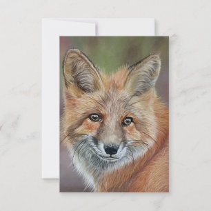 Carte de note de style carte postale Fox