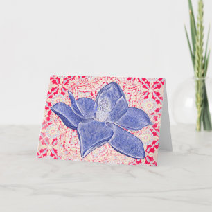 Carte de note de style Vintage Fleur bleue Magnoli