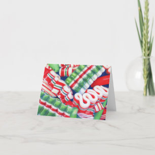 Carte de note de sucrerie de ruban de Noël