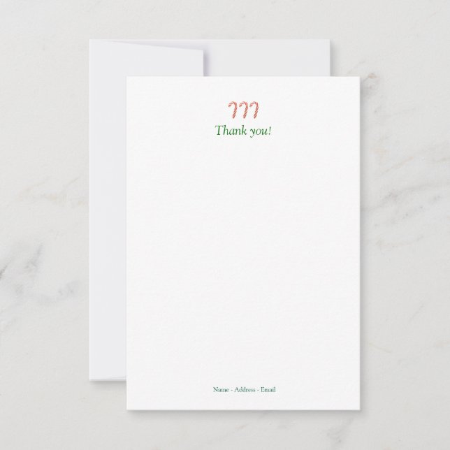 Carte de note de Sucres de canne de vacances Merci (Devant)